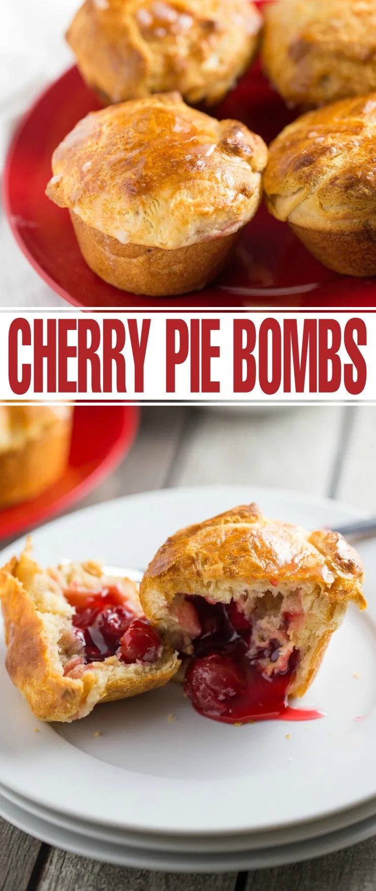These Cherry Pie Bombs are full of Cherry Pie flavour in a miniature package! Super easy to make, these are a great dessert to serve at dinner parties.