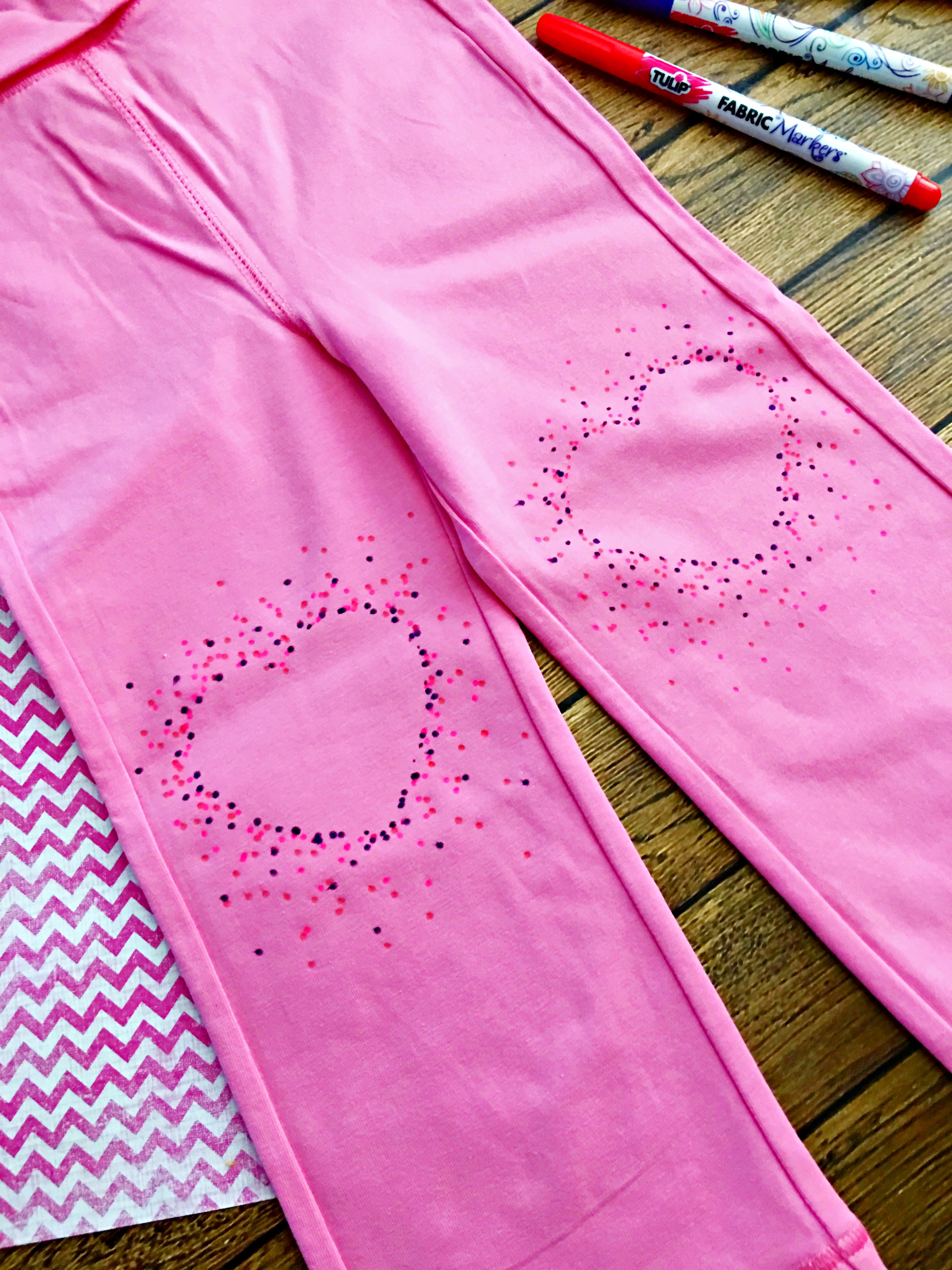 These DIY Kids Heart Dot Knee Pad Pants are adorable and super easy to make.  Perfect for Valentine's Day, but your little sweetie won't mind wearing these year round!