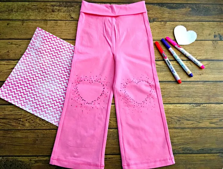These DIY Kids Heart Dot Knee Pad Pants are adorable and super easy to make.  Perfect for Valentine's Day, but your little sweetie won't mind wearing these year round!
