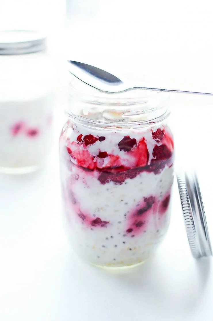 This Raspberry Overnight Oats Recipe is a delicious and healthy breakfast you can prep ahead of time for breakfast on-the-go - or from the comfort of home.