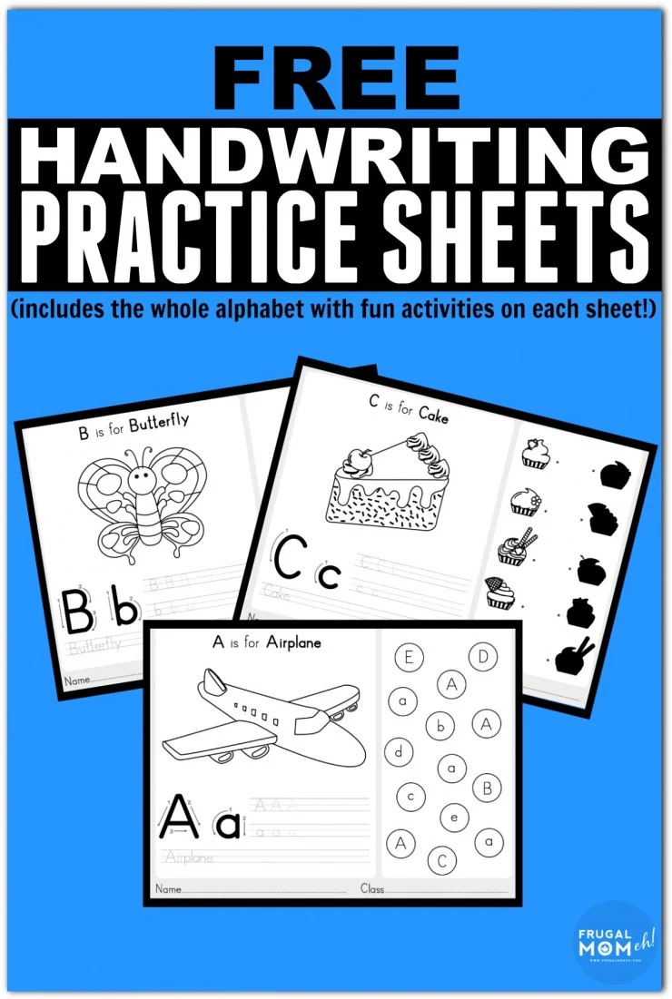 Free Handwriting Practice Worksheets with Fun Activities Included - Frugal  Mom Eh!