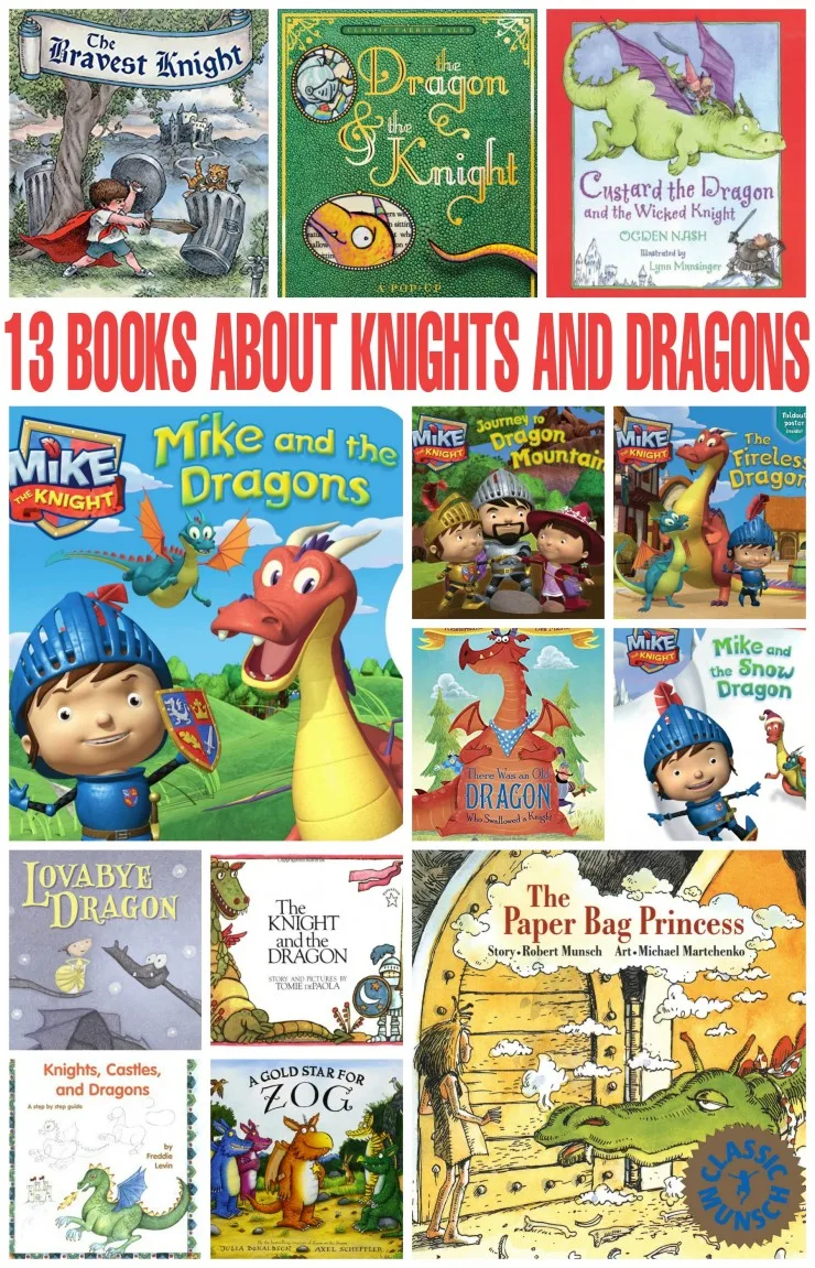Knights and Dragons K-1st Grade Worksheets PLUS a great list of fantastical books featuring knights and dragons for kids ages 4-7 years old.