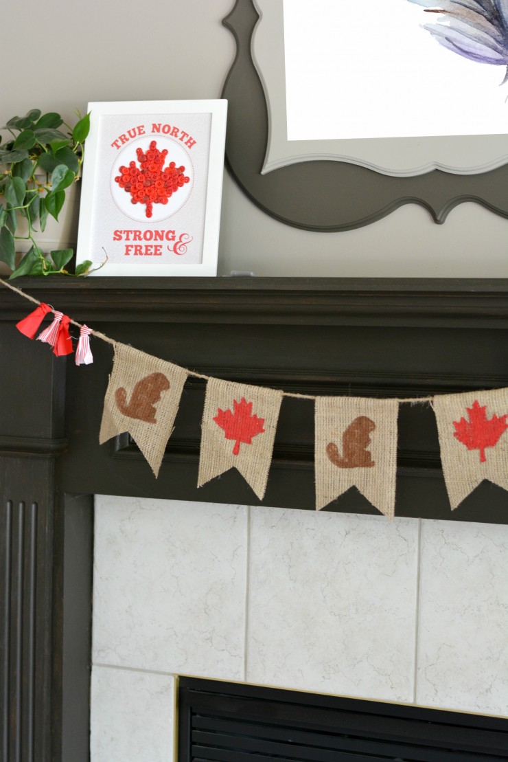 Celebrate Canada Day this year with an easy to make DIY patriotic decor project: Canada Day Bunting with a free printable template.
