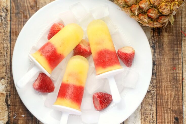 Pineapple Strawberry Ice Pops