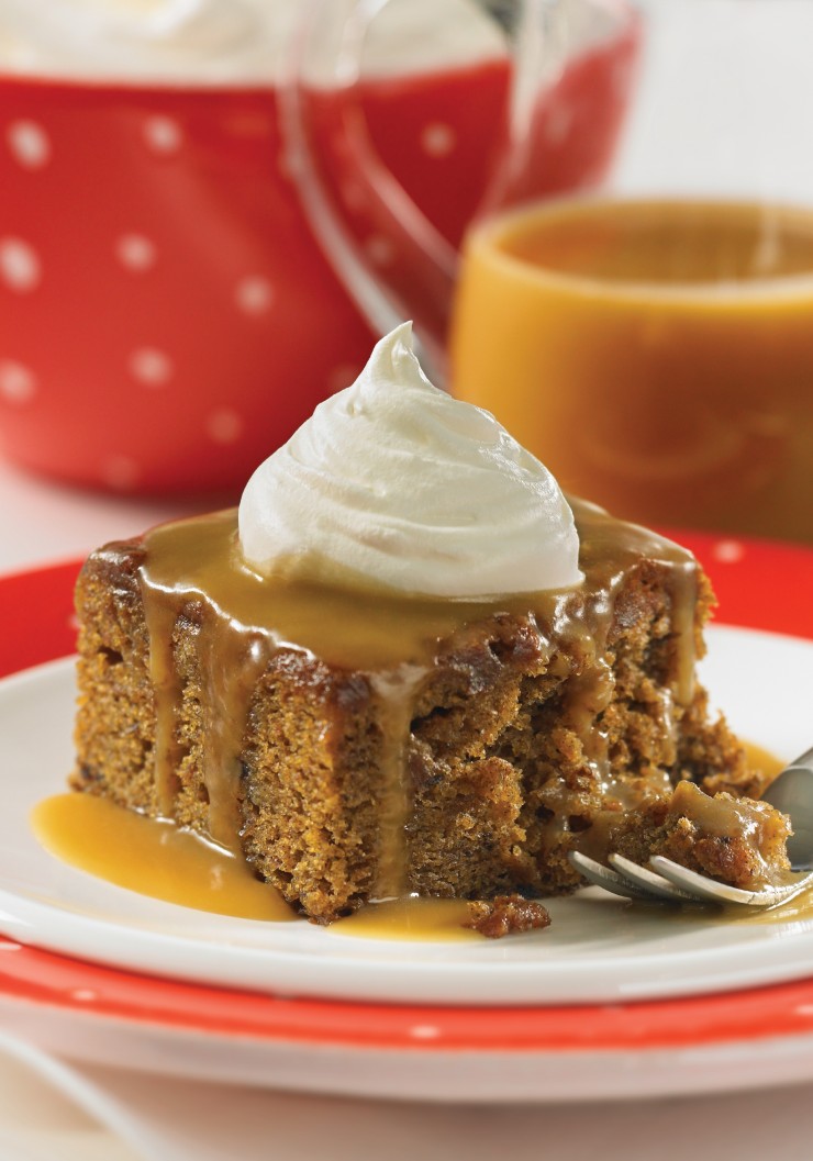 Sticky toffee pudding is a British dessert consisting of moist cake with a decadent toffee sauce. This is a simplified recipe for the classic dessert.