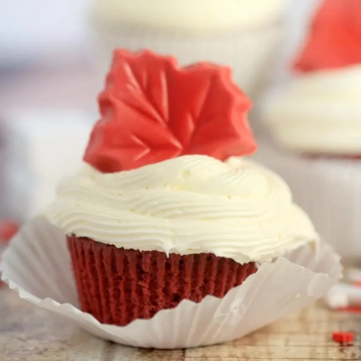Canada Day Red Velvet Surprise-Inside Cupcakes