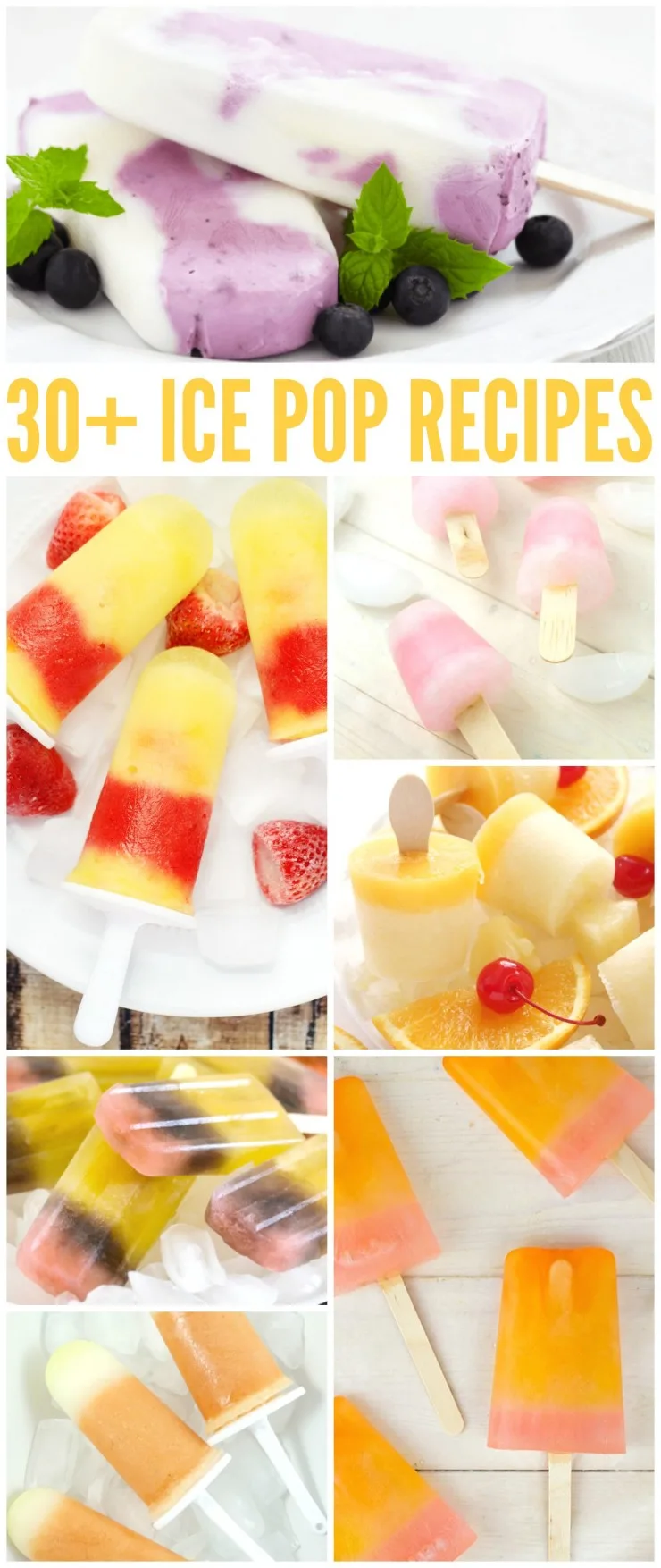 We love making and eating homemade ice pops in my house. My kids can't get enough of this classic summer treat which is why I love making my own ice pops with fresh fruit and juice. Check out these 30+ ice pop recipes for inspiration!