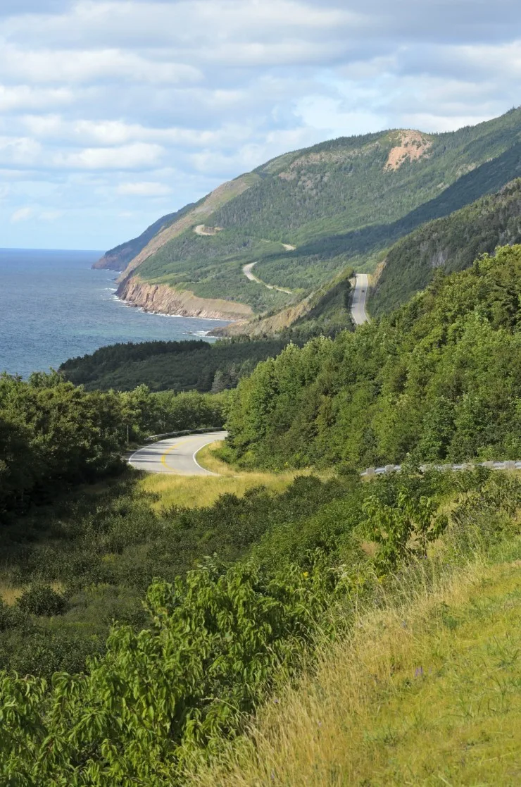 View of Cabot Trail in Cape Breton Island Nova Scotia Canada