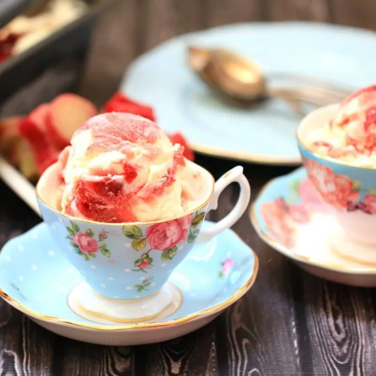 No-Churn Strawberry-Rhubarb Ice Cream