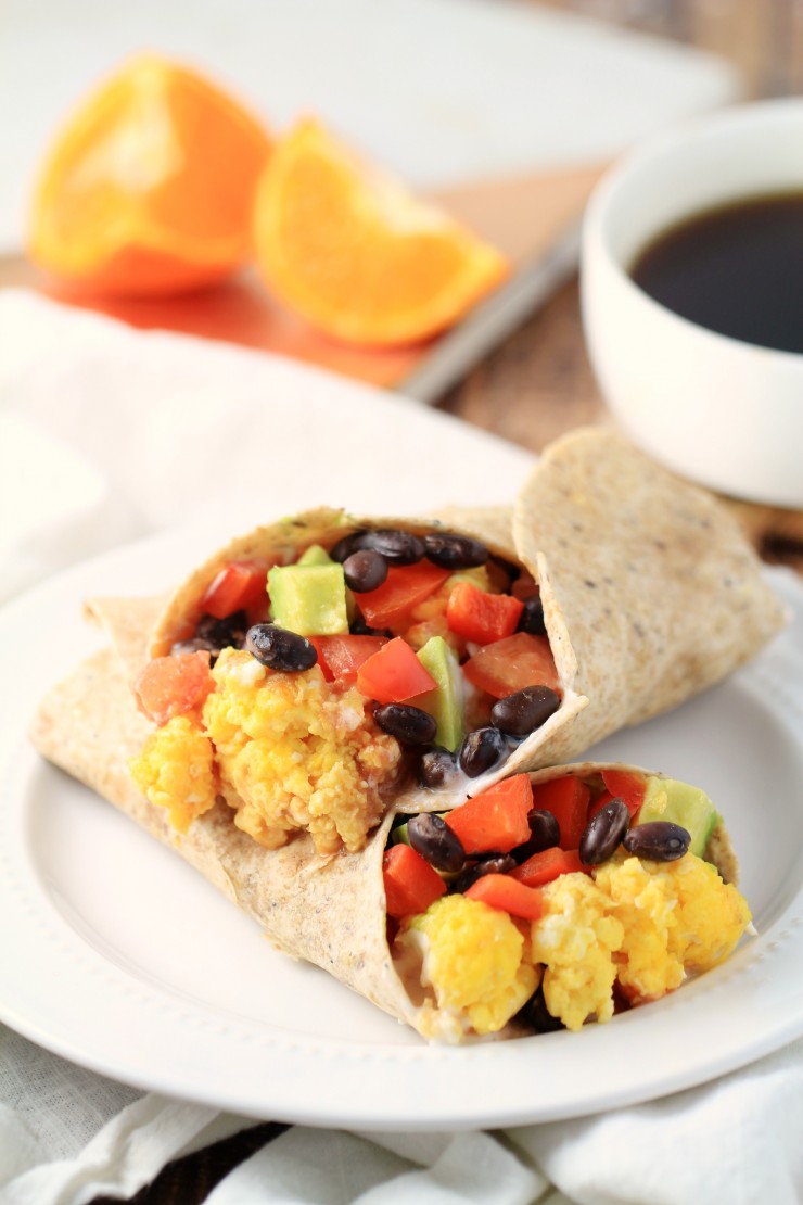 These Black Bean & Avocado Breakfast Burritos are a surprisingly quick and easy breakfast to throw together. Delicious enough for weekend mornings but fast enough for breakfast on-the-go. 