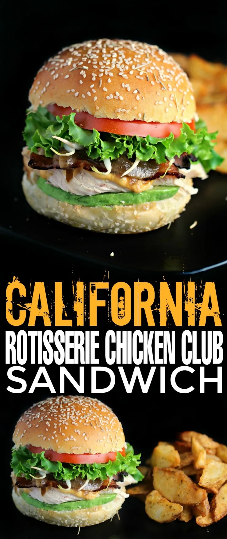 This California Rotisserie Chicken Club Sandwich makes use of leftover chicken paired with applewood smoked bacon, avocado, caramelised onions and more! Great Lunch idea!
