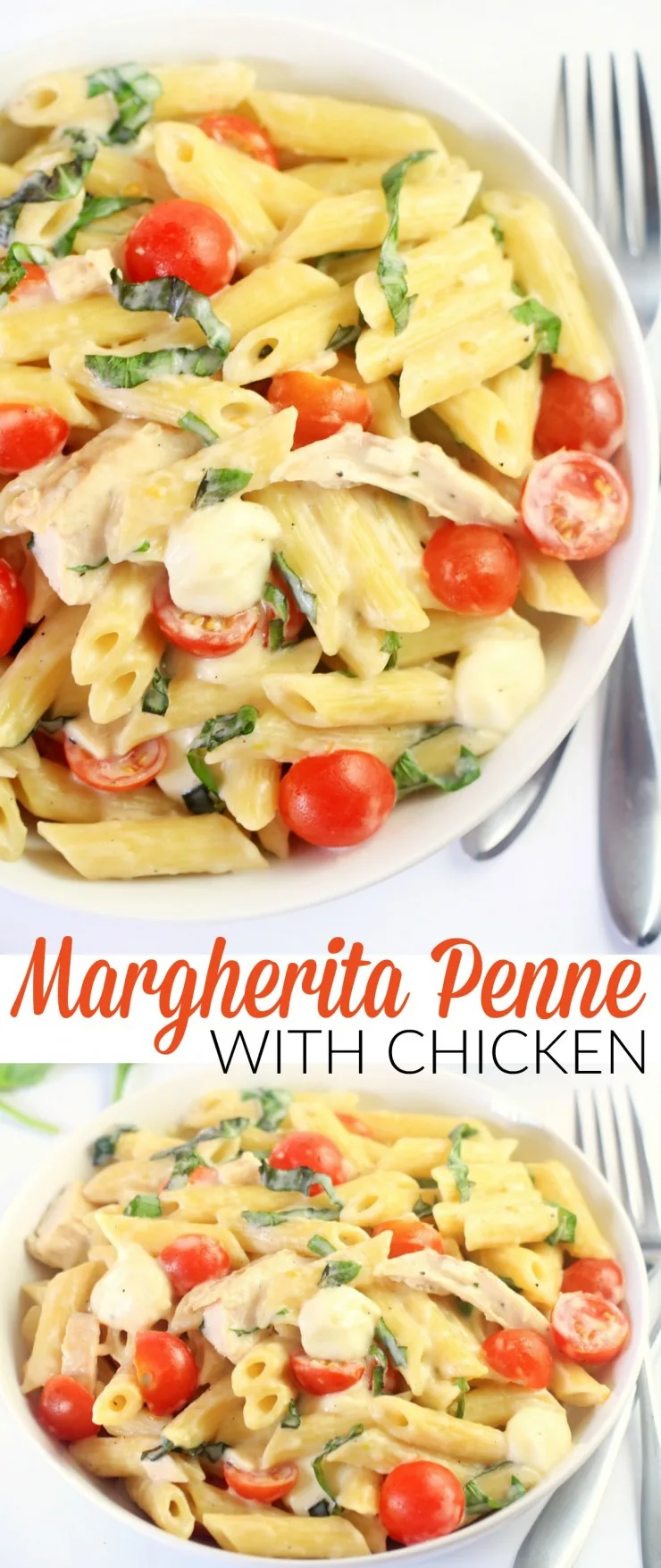 The classic pizza gets a makeover into a delicious family meal idea in this Margherita Penne with Chicken recipe. A cheesy sauce, fresh tomatoes and pasta means this dinner idea will soon be among your favourite dinner recipes!