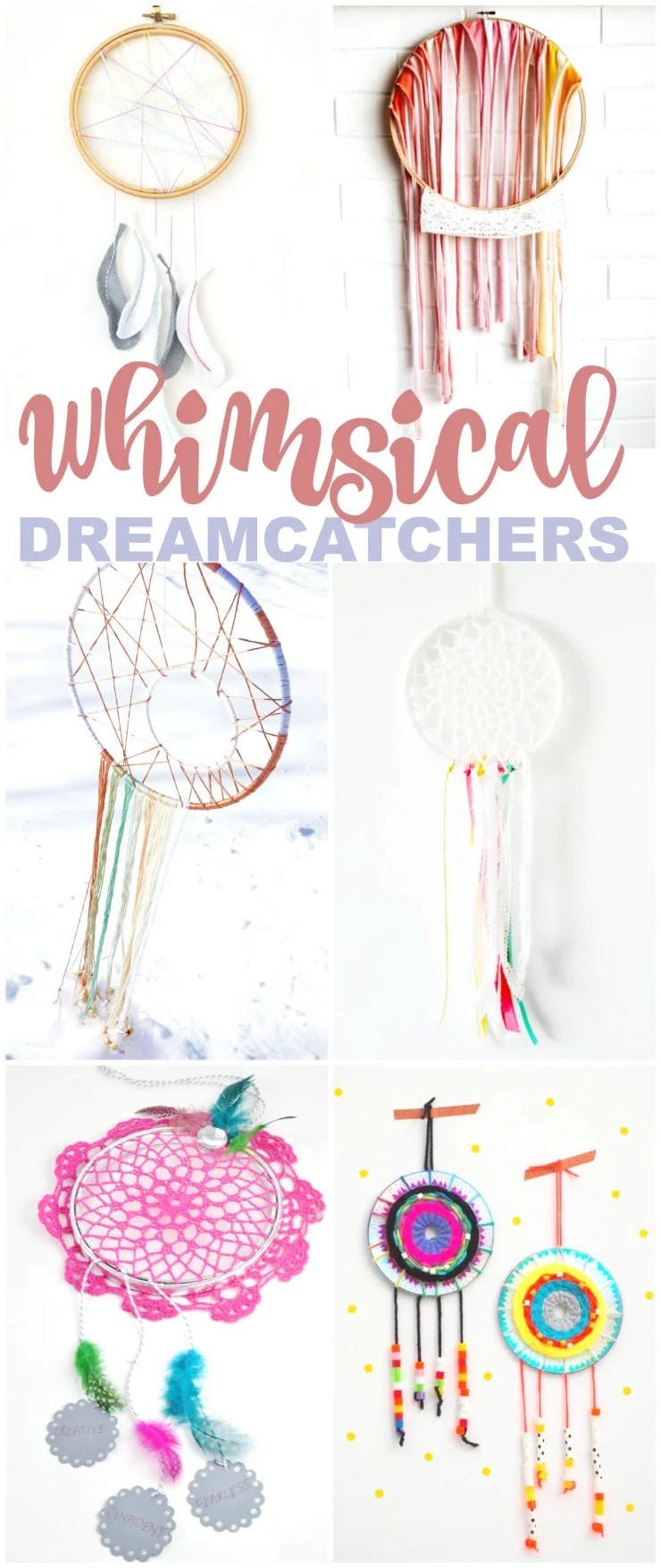 These 20 Whimsical DIY Dreamcatchers are gorgeous! They make for gorgeous wall décor or craft with kids to help them keep nightmares at bay.