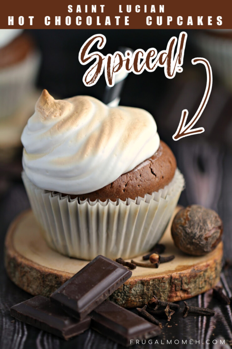 These Saint Lucian Hot Chocolate Cupcakes are inspired by the Island's Cocoa Tea - a spiced Hot Chocolate that is made from locally grown cocoa.