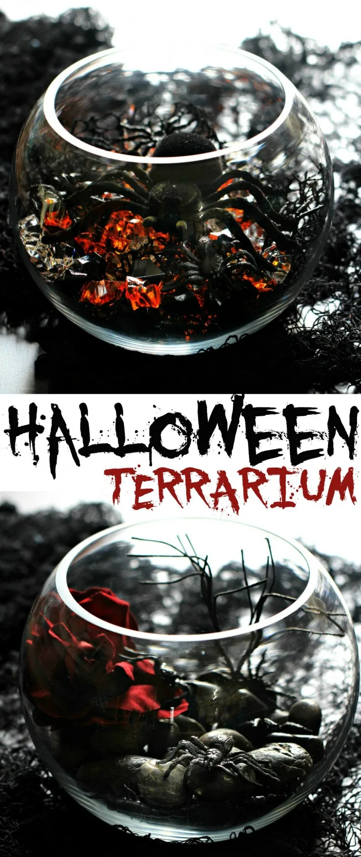 This Halloween Terrarium is a spooky DIY project with endless possibilities for a uniquely creepy look to your Halloween Décor.
