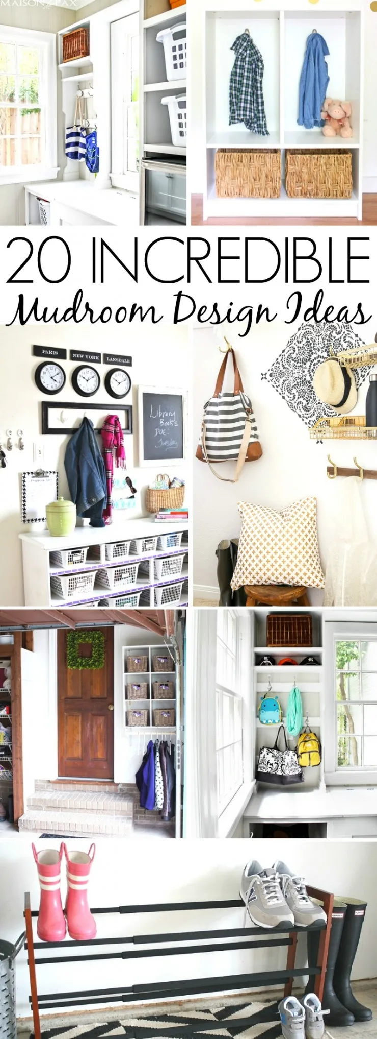 These 20 Incredible Mudroom Design Ideas will inspire you to create your own beautiful and organized entry space. Great home organization and home decor ideas here!