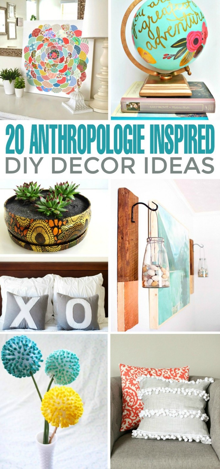 Whether you're in the market for new throw pillows or for a wreath to spice up your home décor, these 20 DIY Anthropologie inspired DIY Decor Ideas will give your space the makeover you've been looking for. 