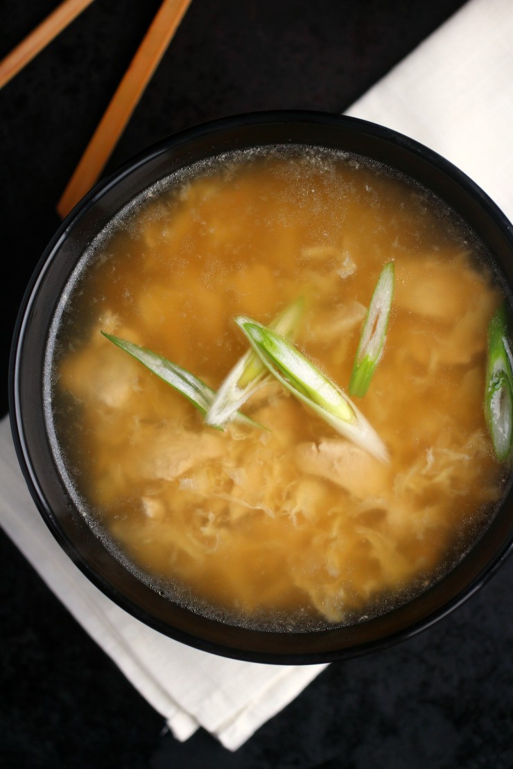 This easy Chicken & Egg Drop Soup will taste just like your favourite Chinese take-out, only better! Soothing and comforting with silky egg ribbons, nourishing broth and delicious chicken pieces.