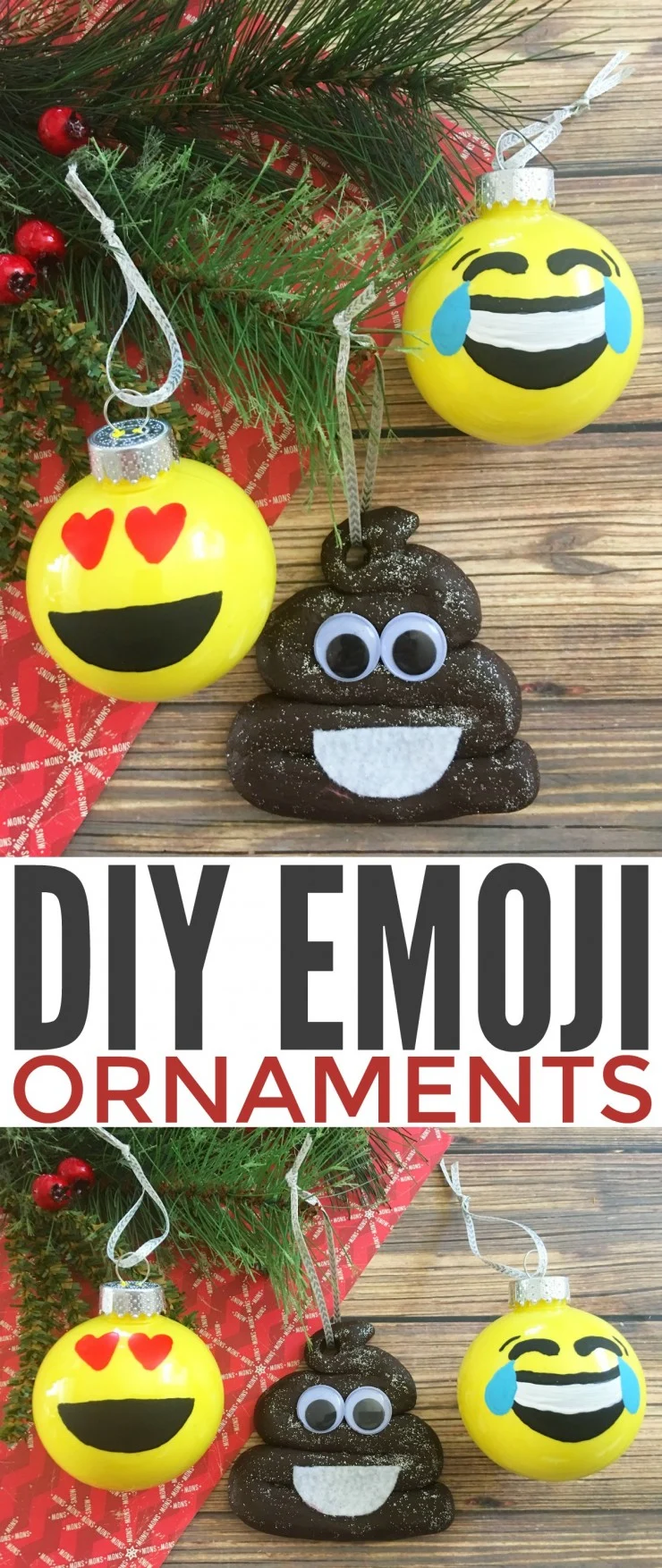 Decorate your Christmas tree this year with your favourite emojis with this easy and adorable diy Christmas Ornament project. This tutorial covers both the Emoji Ornaments and the emoji poop ornament.