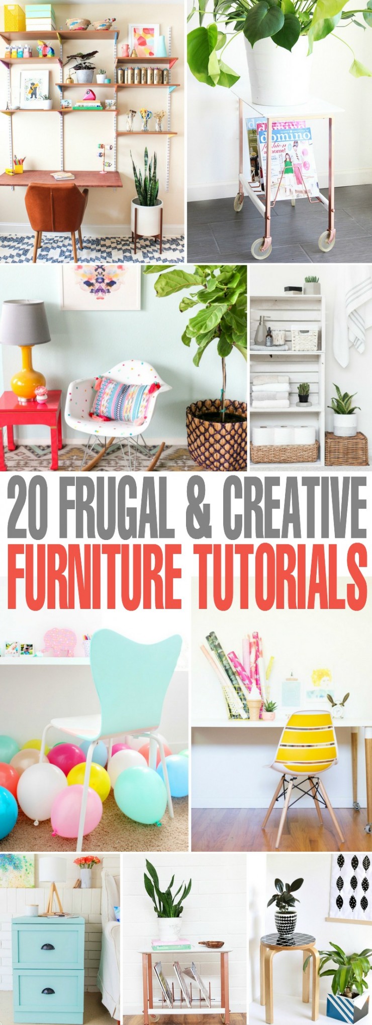 Create wonderful décor and save money at the same time with this selection of 20 Cheap, Easy and Creative Furniture Tutorials.