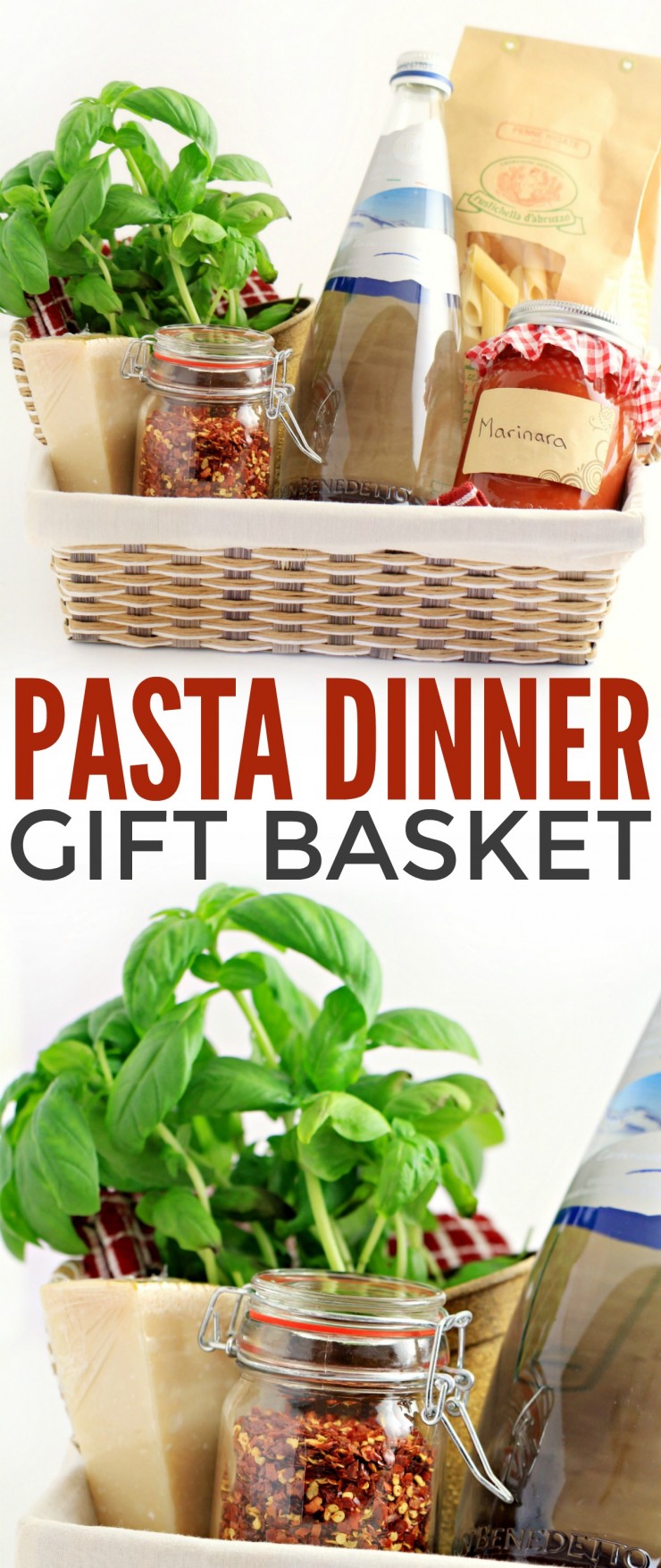 This Italian-inspired gourmet pasta dinner gift basket includes everything the recipient needs to enjoy a special pasta dinner.  It's the perfect gift for someone who doesn't often take the time they need to treat themselves.