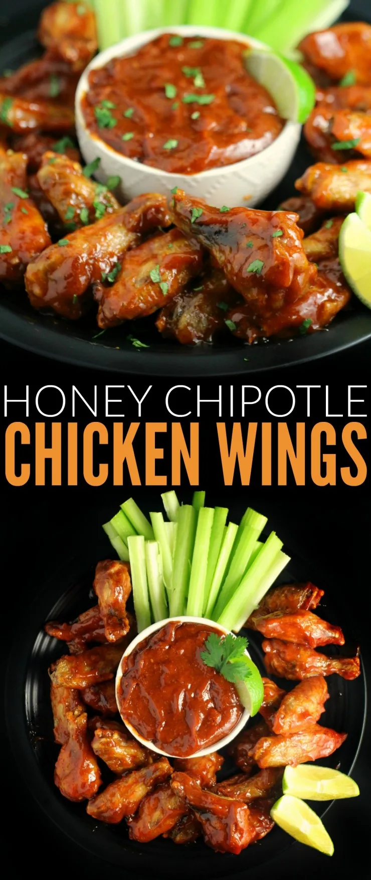 These Honey Chipotle Chicken Wings are a little bit sweet with a touch of sweet. They are guaranteed to fly off plate at any party you serve this delicious appetizer at.