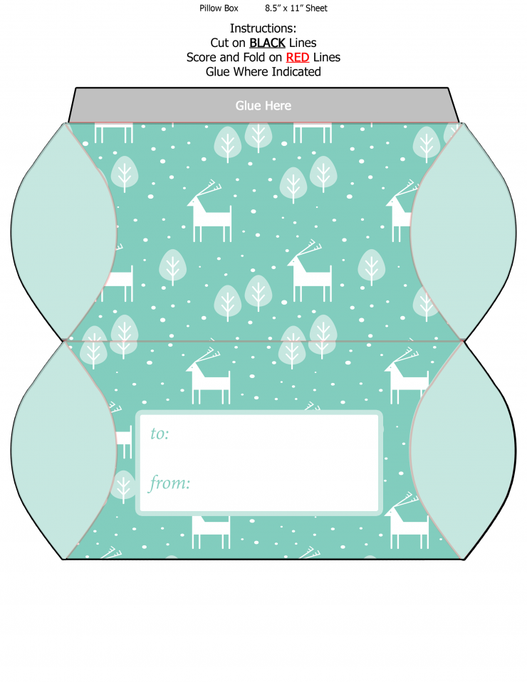  These three Free Printable Christmas Pillow box templates are a pretty way to wrap up small gifts and stocking stuffers!