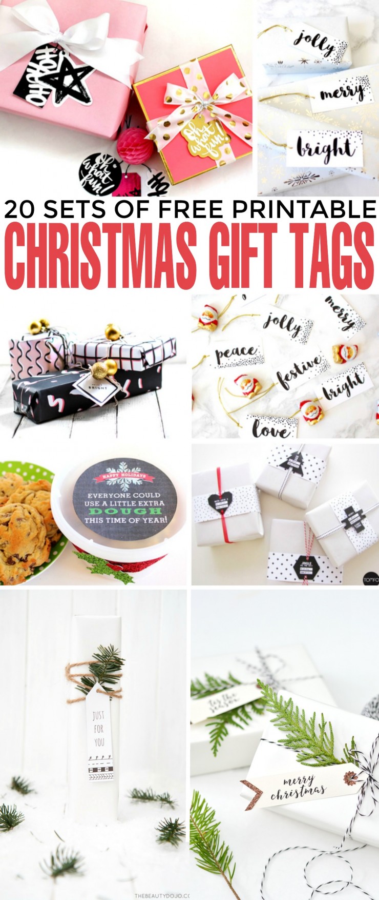 If you want to make your presents look wonderful this year, I put together a collection of 20 sets of free printable Christmas gift tags that will look great on your gifts.