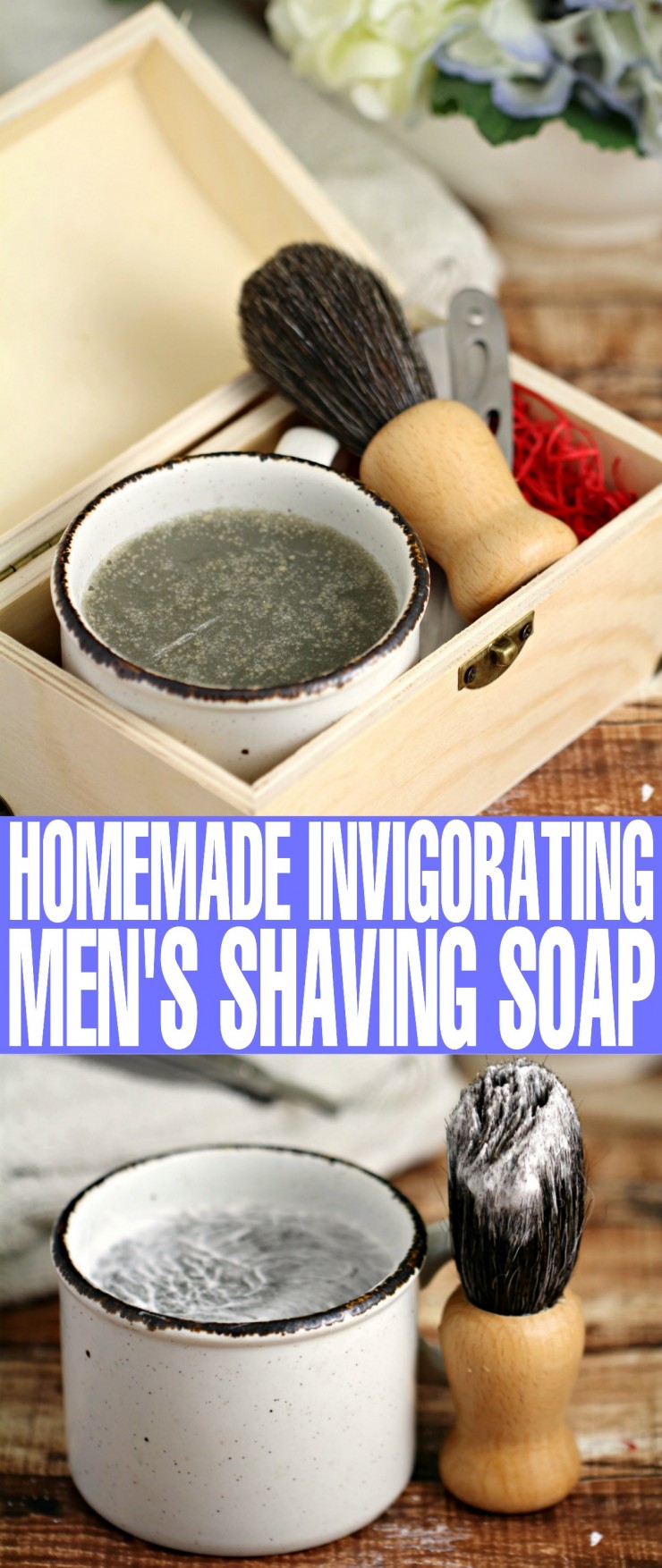 Every morning is a good morning with this Homemade Invigorating Men's Shaving Soap! The bright citrus scent is the perfect way to start the day, and it makes for a great Father's day or Christmas gift for any man in your life.