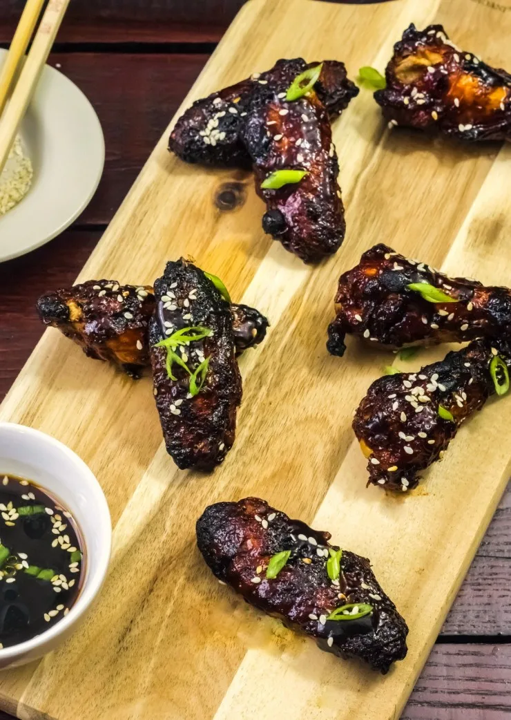 Spicy and flavourful, these Korean Barbecue Chicken Wings make a great choice for an appetizer. So much more than your typical wings, these Korean inspired baked chicken wings have a complex flavour profile that is addictive.