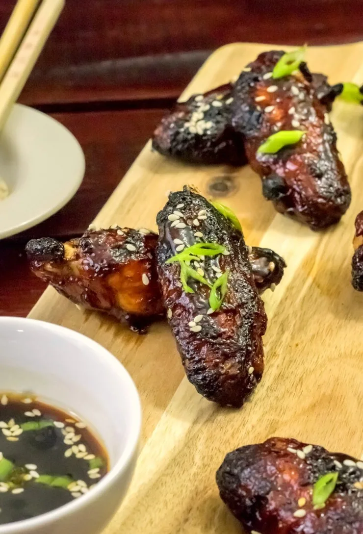 Spicy and flavourful, these Korean Barbecue Chicken Wings make a great choice for an appetizer. So much more than your typical wings, these Korean inspired baked chicken wings have a complex flavour profile that is addictive.