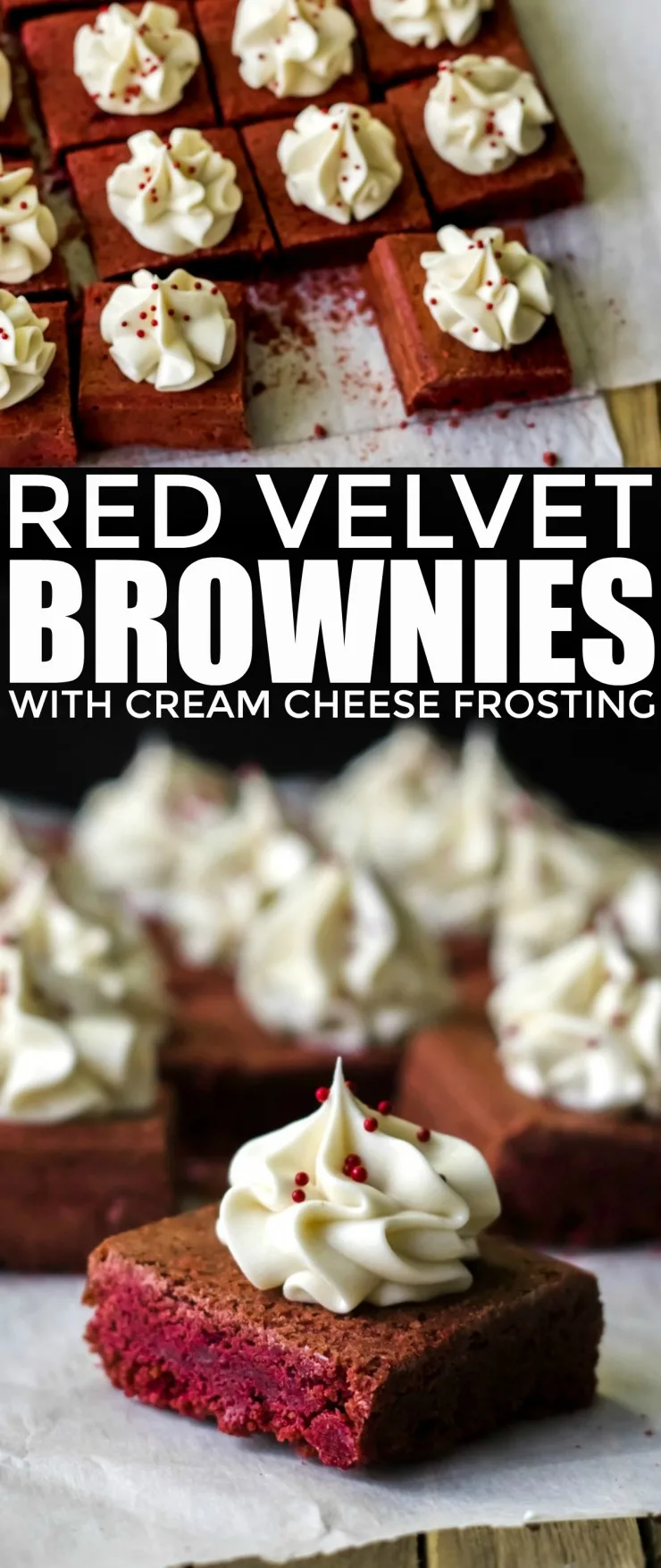 These Red Velvet Brownies with Cream Cheese Frosting combine the flavours of red velvet cake with a brownie to create an incredible brownie topped with a delectable cream cheese frosting.