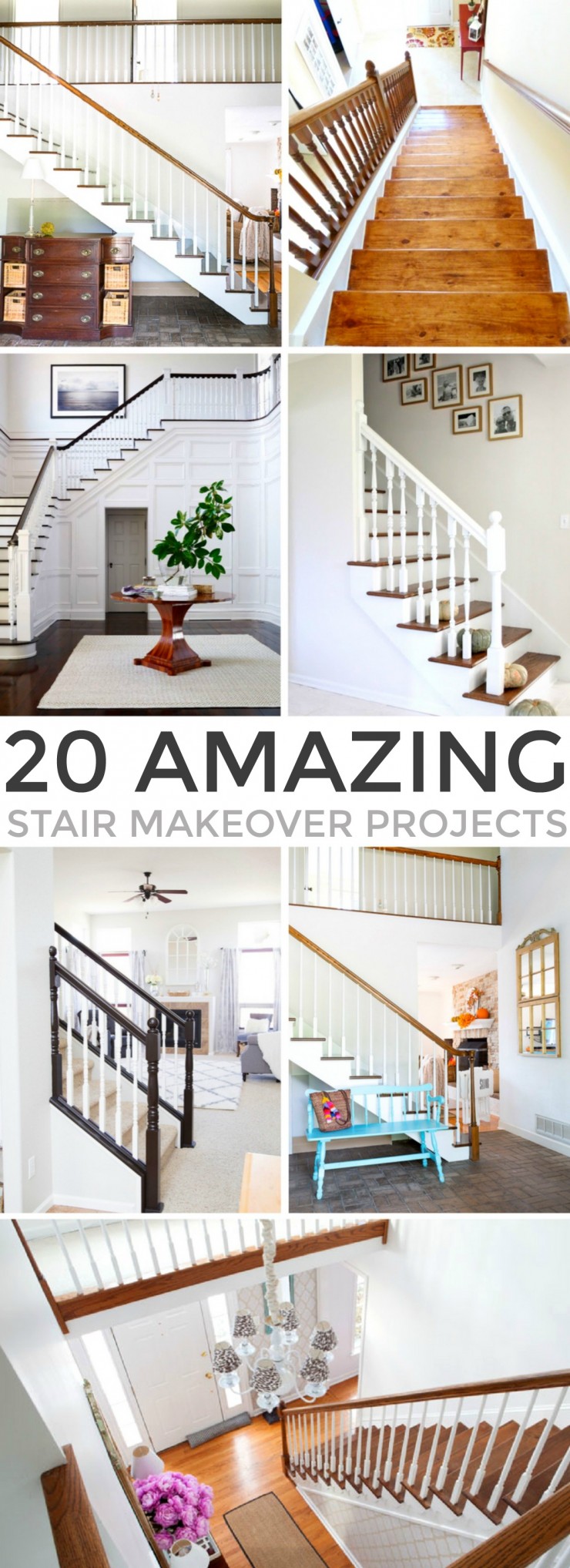 I have compiled a collection of 20 amazing stair makeover projects that will help you transform your boring stairs into a piece of art and will bring your interior design to the next level. Most of these projects are very easy to make and most of them take only a weekend to complete. 