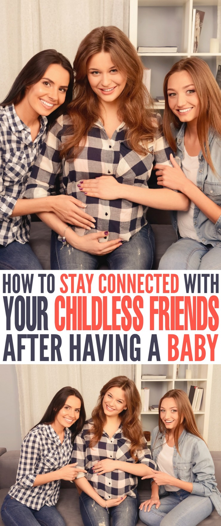 It definitely takes a lot of work to maintain relationships with friends after you first become a mom, but using these tips can help you stay connected with your childless friends after having a baby.