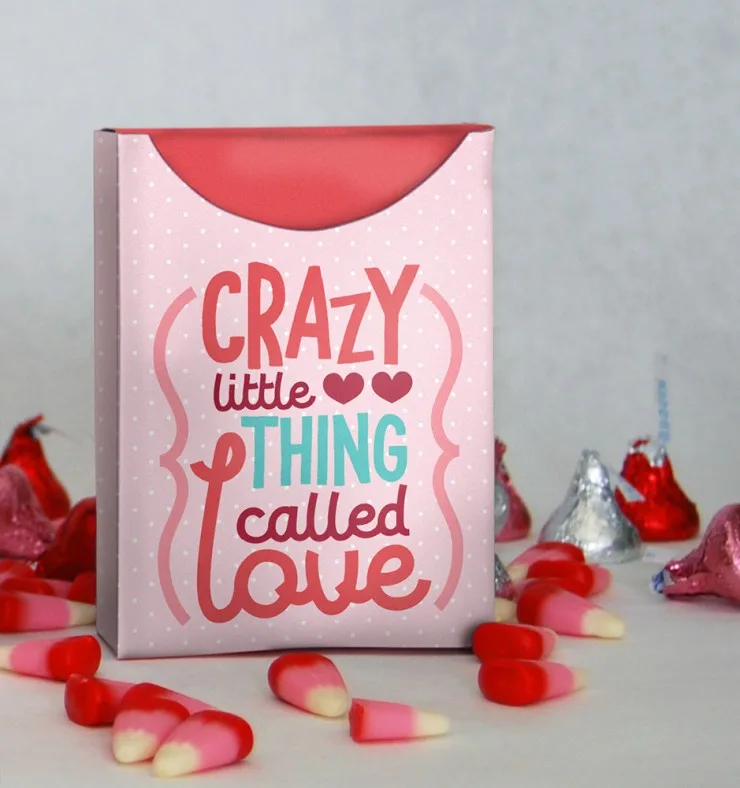 These Free Printable Valentine's Day Treat Boxes are perfect for easy valentines that spread lots of love. The finished printable boxes turn out to be about the size of a small crayon box and are the best for sharing candy!