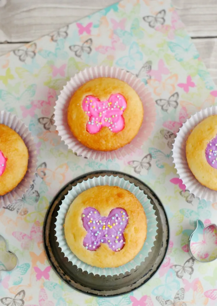 These butterfly cut-out cupcakes are a super sweet dessert idea for Easter. These butterfly cupcakes just scream spring, don't you think?