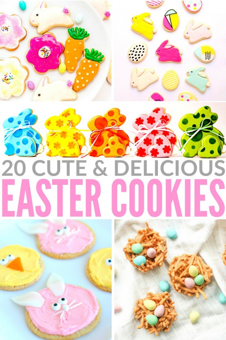 With Easter just around the corner, I put together a collection of 20 cute, delicious and colorful Easter cookie recipes that every-bunny will love. From easy no-bake bird's nest cookies and Easter chicks lemon cookies to 3D Easter bunny cookies, these ideas are the perfect way to celebrate.
