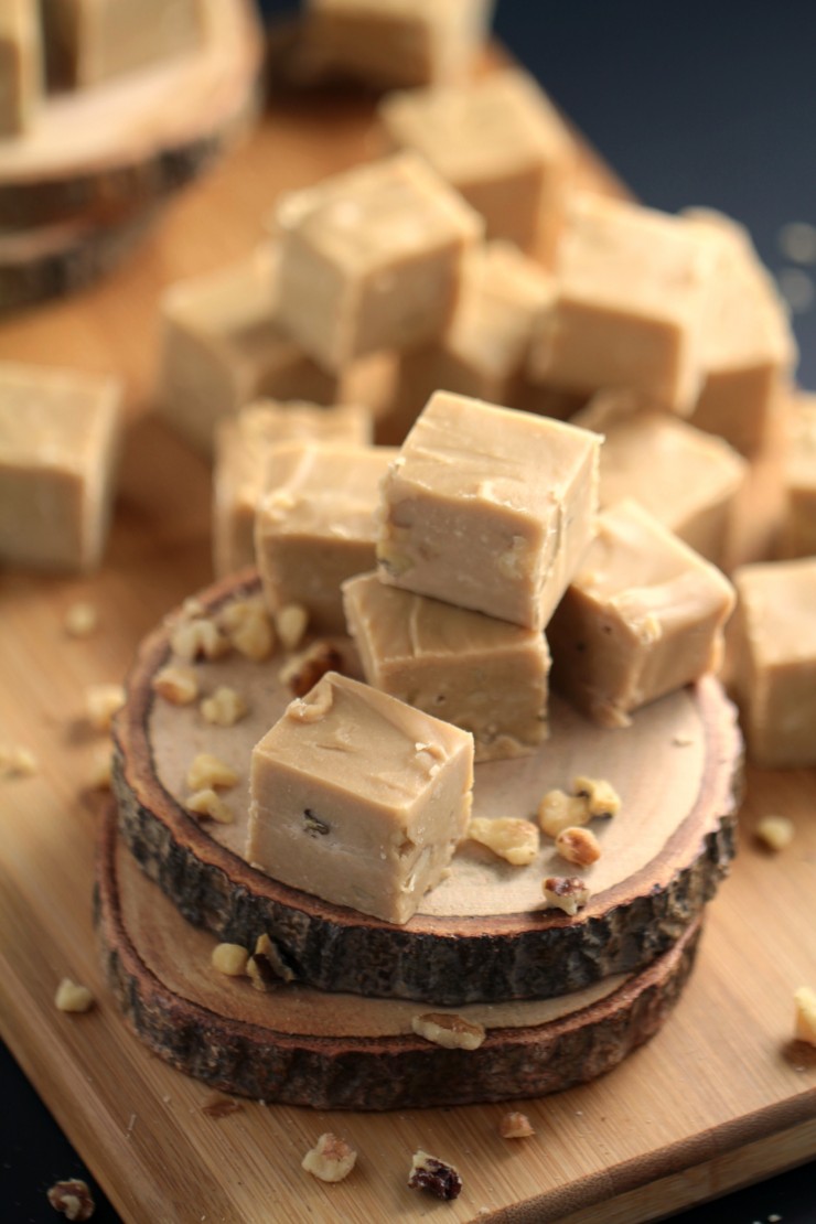 Super rich and ever-so-creamy, this Old Fashioned Maple & Walnut Fudge is made with real Maple Syrup, cream, butter and walnuts.
