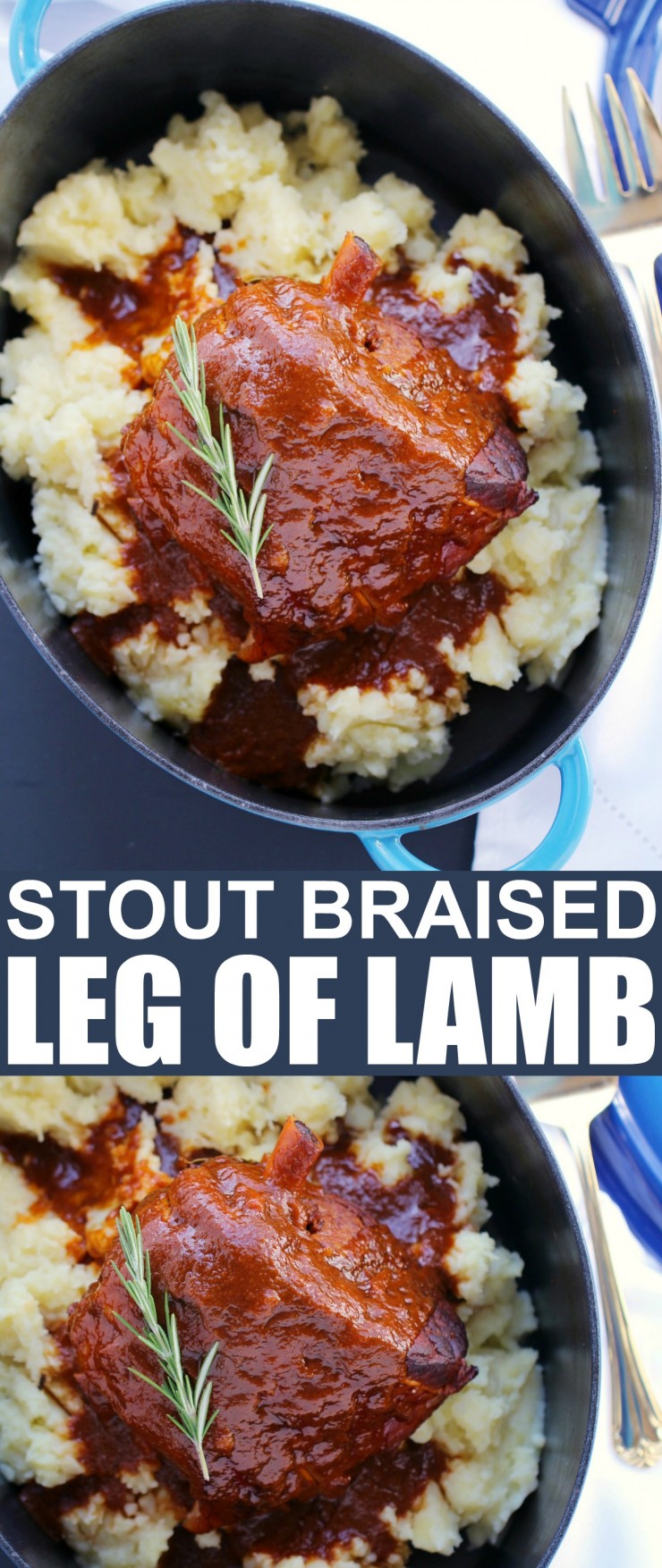 This Stout Braised Leg of Lamb is tender and flavourful - a Sunday family dinner worthy of a dinner party. The lamb is slowly braised over 4 hours in a sauce made with stout that imparts a deep rich flavour to the falling-off-the-bone-tender lamb.