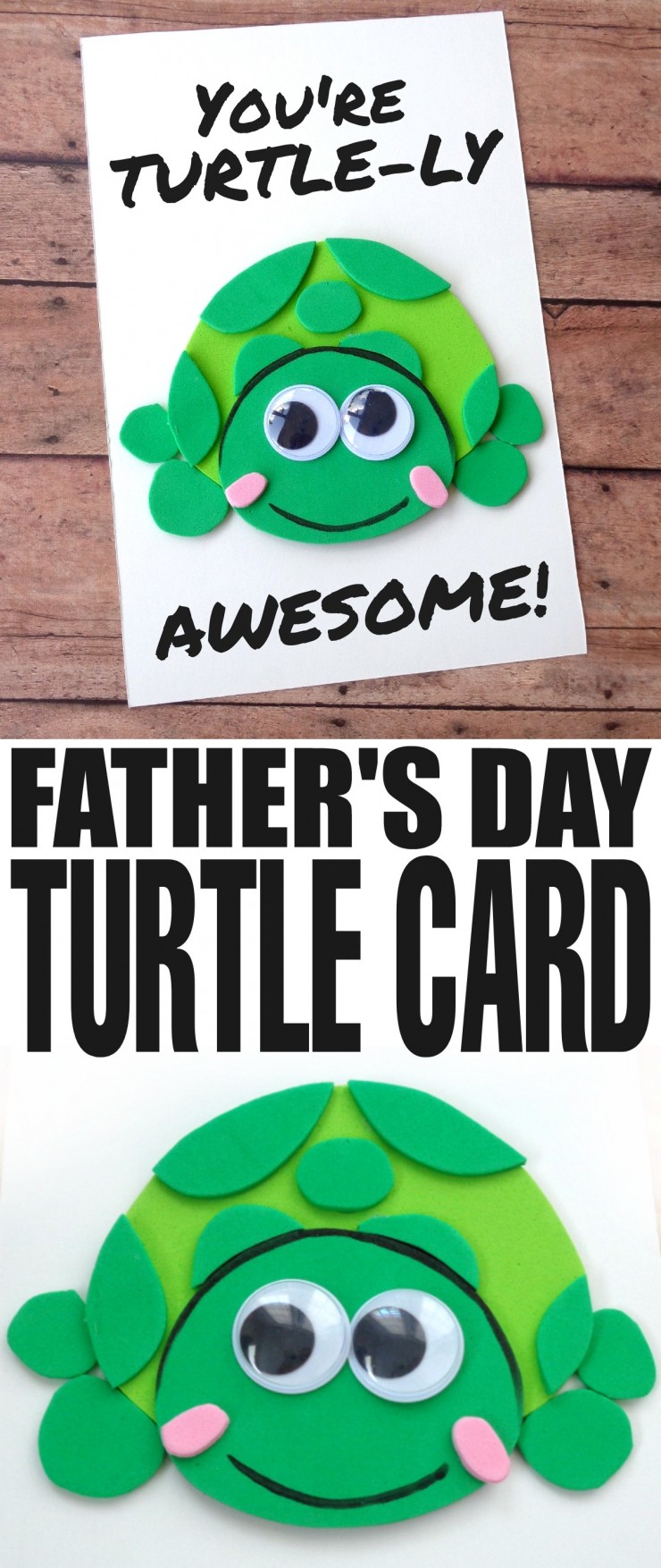 Father’s Day is coming up and while it can be difficult to figure out what colour of tie to get for Dad for Father’s Day, a hand made card is always going to be a hit. This DIY Father’s Day Turtle Card is the perfect way to show Dad that he is TURTLE-LY AWESOME!