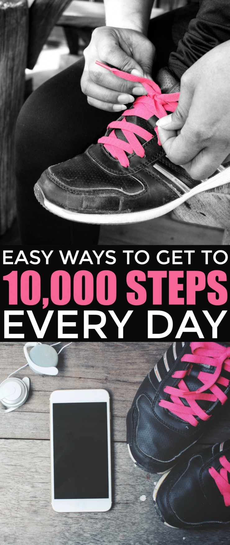Easy ways to get to 10,000 Steps Every Day to live a healthier lifestyle. Ten thousand steps is a great daily fitness goal that can help you burn an extra 500 calories a day!
