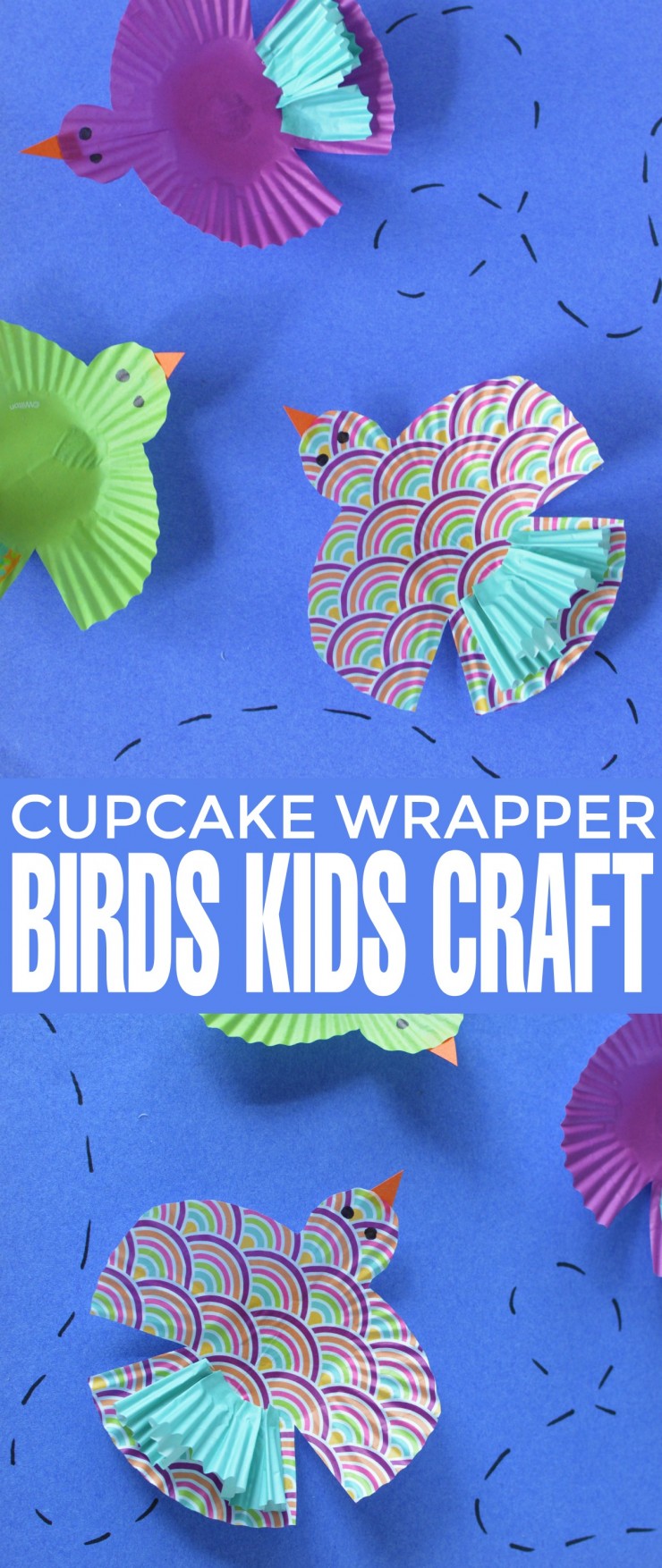 This delightful bird kids craft makes use of vibrant and fun craft materials to create a cupcake liner craft that kids will love.  