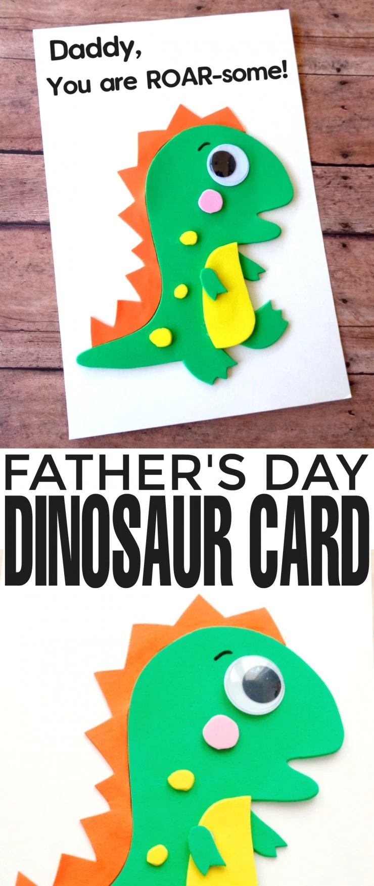 Father’s Day is coming up and while it can be difficult to figure out what colour of tie to get for Dad for Father’s Day, a hand made card is always going to be a hit. This DIY Father’s Day Dinosaur Card is the perfect way to show Dad that he is ROAR-SOME!