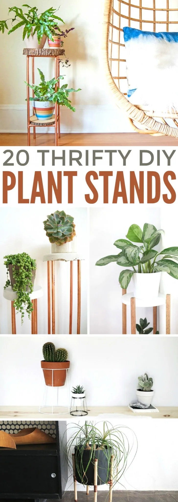 These 20 thrifty diy plant stands are very easy projects you can make yourself. I'm sharing some of my favourite DIY plant stands today, hoping these creative ideas will give you some inspiration for plant stands that stand out!
