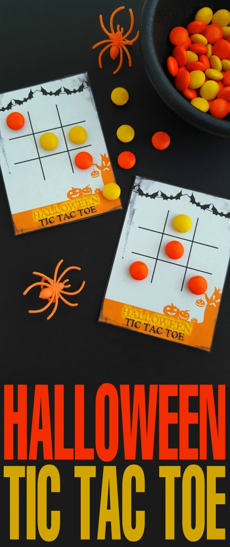 These free printable Halloween Tic Tac Toe cards are super fun and just the right amount of spooky, don’t you think? Print them off and package them up with candy for a fun classroom treat or simply print off and enjoy playing at home!
