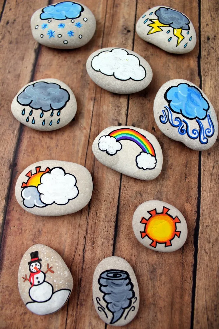 These weather story stones are a DIY toy designed for story-telling prompts and for narrative play. Story stones are fun and so easy to make plus your kids can enjoy them for years! They could also be helpful when teaching younger kids about our changing weather.
