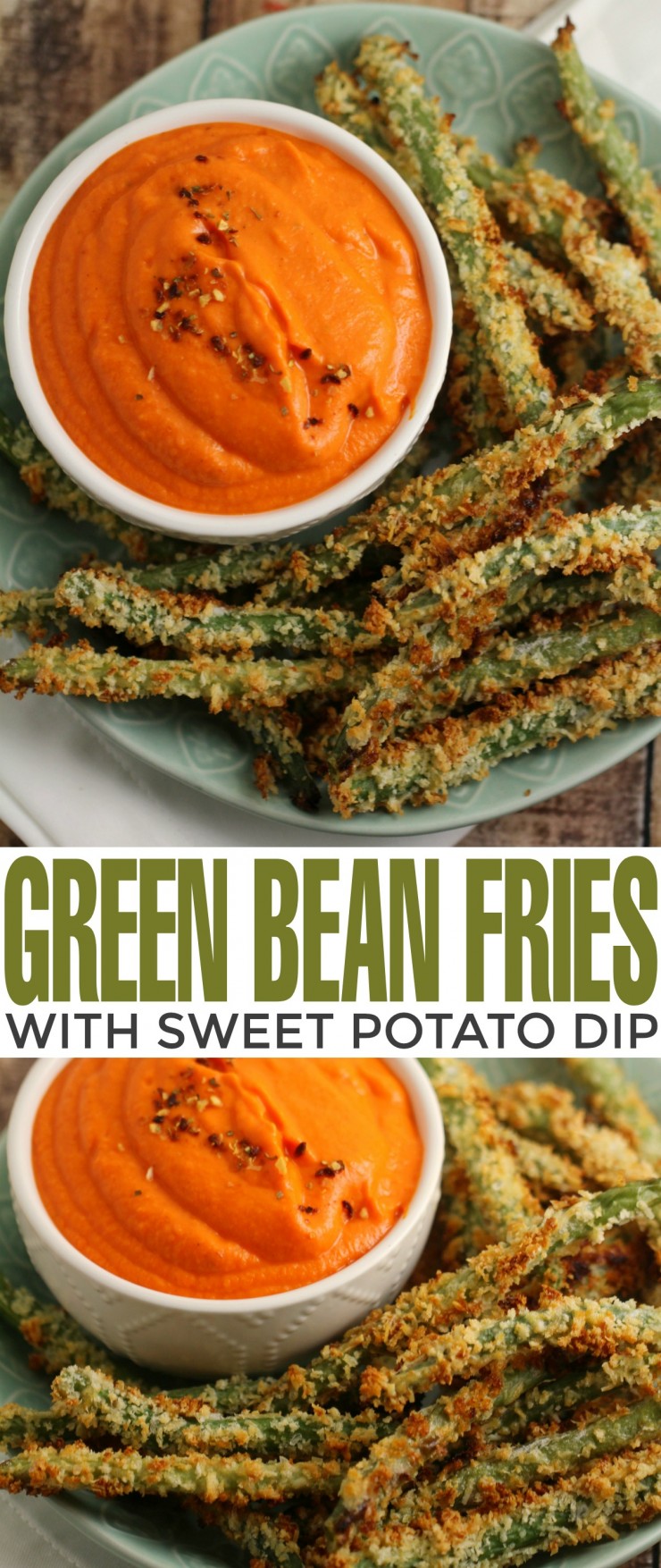 These crispy Green Bean Fries pair wonderfully with this nutritious Sweet Potato Dip for an after-school snack kids will be unable to resist. These are also great as an appetizer! 
