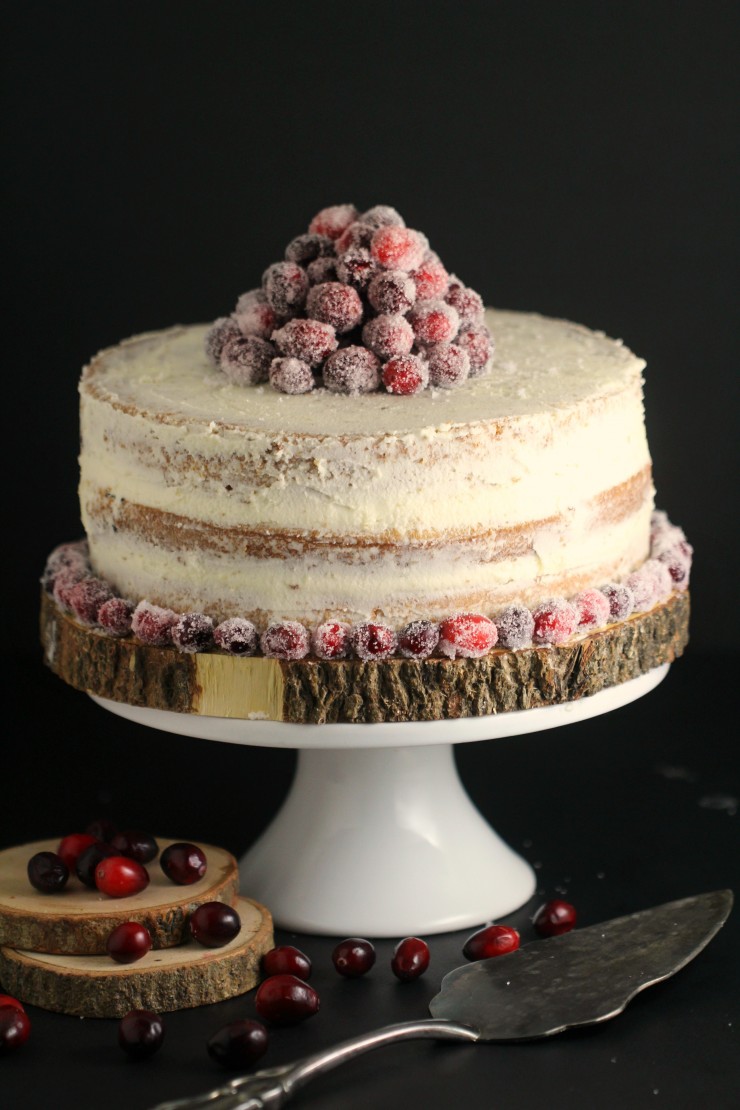 Nobody will believe this Cranberry White Chocolate Cake with Frosted Cranberries is dairy and egg-free and will be wowed by not only its rustic beauty but also by its decadent flavour. The perfect way to finish off your holiday meal, this cake is a must for this year’s menu!