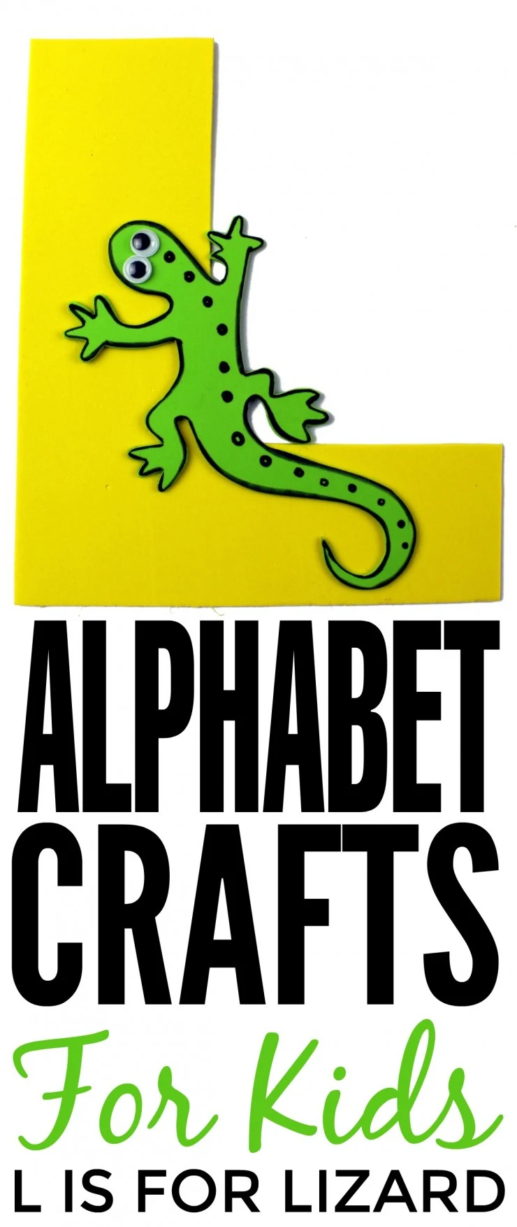 This week in my series of ABCs kids crafts featuring the Alphabet, we are doing a L is for Lizard craft. These Alphabet Crafts For Kids are a fun way to introduce your child to the alphabet.