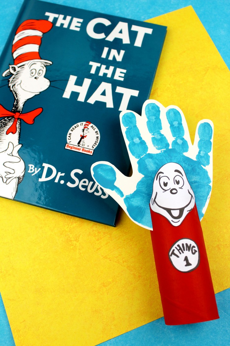 This Thing 1 and Thing 2 Toilet Paper Tube Craft is a fun kids craft that ties in really well with The Cat in the Hat. It's perfect craft for Dr. Seuss day which is coming up on the March 2nd!